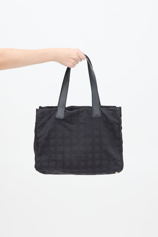 Chanel 2002 Black Travel Ligne Tote Bag