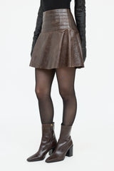 Chanel FW 2002 Leather Logo Skirt