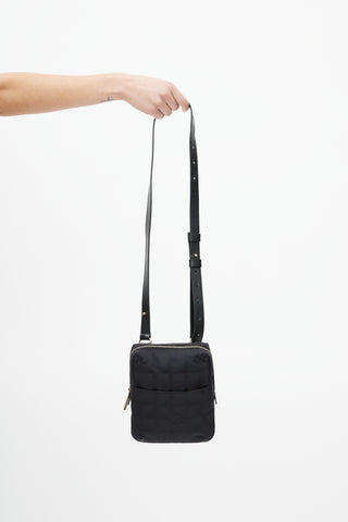 Chanel 2002 Black Nylon Travel Line Crossbody Bag