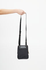 Chanel 2002 Black Nylon Travel Line Crossbody Bag