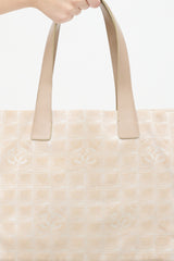 Chanel 2004 Beige Travel Ligne Tote Bag