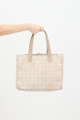 Chanel 2004 Beige Travel Ligne Tote Bag