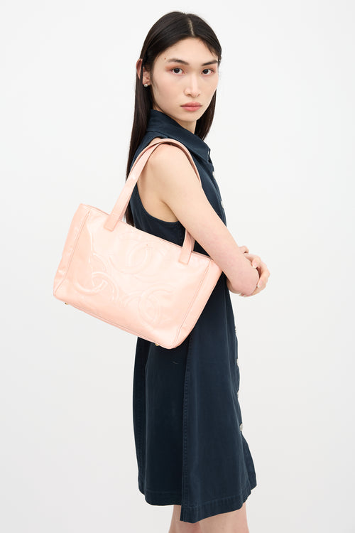 Chanel 2004 Pink Patent Triple CC Medium Tote Bag