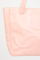 Chanel 2004 Pink Patent Triple CC Medium Tote Bag