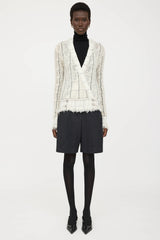 Chanel Fall 2005 Wool Check Knit Cardigan