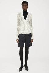 Chanel Fall 2005 Wool Check Knit Cardigan