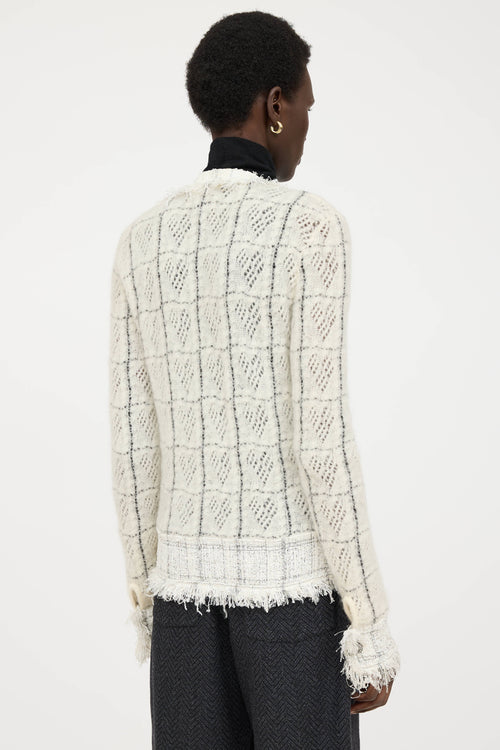 Chanel Fall 2005 Wool Check Knit Cardigan