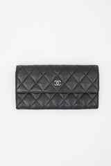 Chanel 2005 Perforated Leather Long Wallet