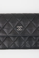 Chanel 2005 Perforated Leather Long Wallet