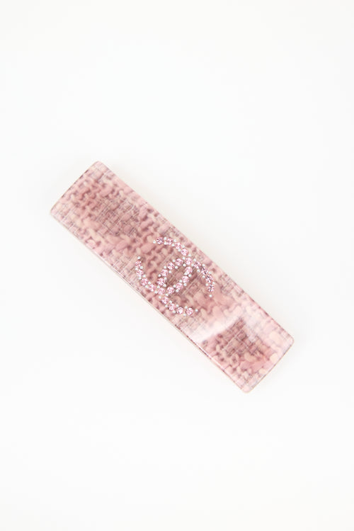 Chanel 2006 Tweed Print CC Hair Clip