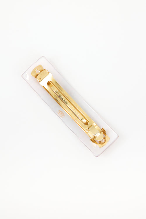 Chanel 2006 Tweed Print CC Hair Clip