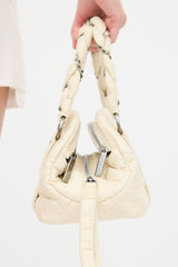 Chanel 2006 White Leather Lady Braid Bowler Bag