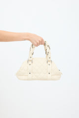 Chanel 2006 White Leather Lady Braid Bowler Bag