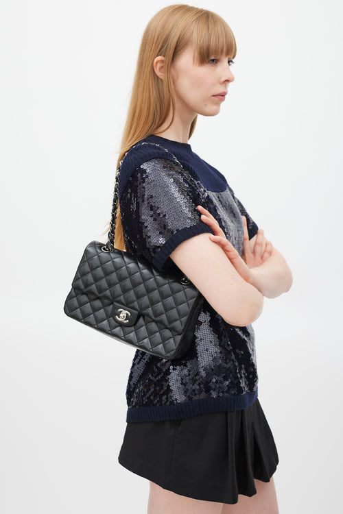 Chanel 2008/9 Black Quilted Leather Medium Double Flap Bag