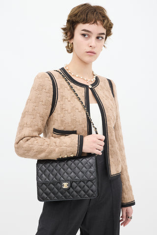 Chanel 2008 Black Quilted Leather Classic Flap Bag