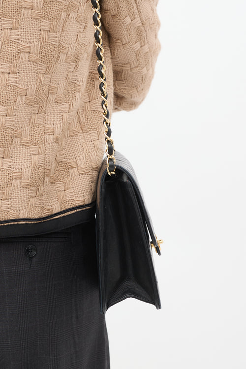 Chanel 2008 Black Quilted Leather Classic Flap Bag