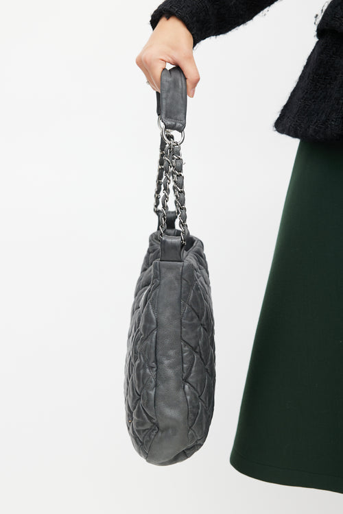 Chanel 2008 Grey Bubble Quilted Shoulder Bag