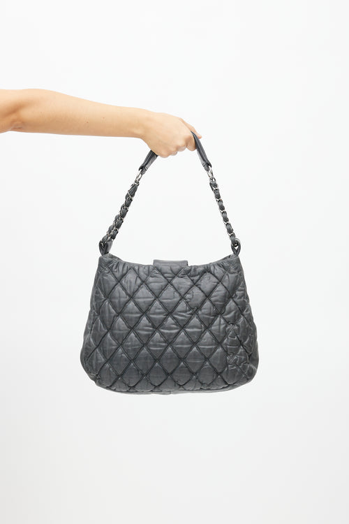 Chanel 2008 Grey Bubble Quilted Shoulder Bag