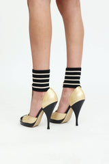 Chanel 2008 C Leather T-Bar Pumps