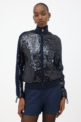 Chanel 2008 Knit Sequin Bomber Jacket