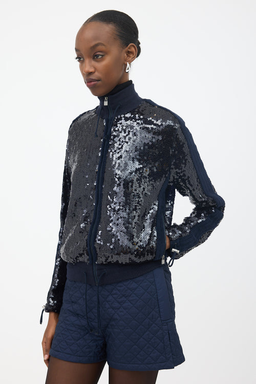 Chanel 2008 Knit Sequin Bomber Jacket