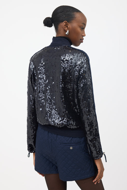 Chanel 2008 Knit Sequin Bomber Jacket
