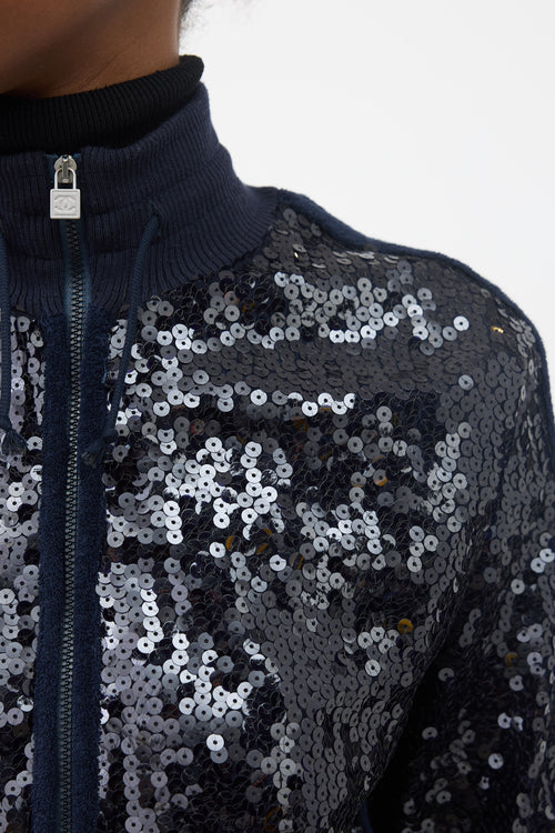 Chanel 2008 Knit Sequin Bomber Jacket