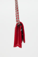 Chanel 2009-10 Red Patent Leather Wallet on Chain Bag