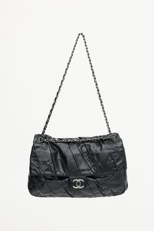 Chanel 2009 Twisted Leather Maxi Flap Bag