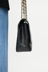 Chanel 2010 Black Jumbo Single Flap Leather Bag
