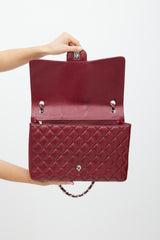 Chanel 2010 Burgundy Quilted Leather Maxi Flap Bag