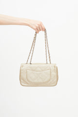 Chanel 2010 Taupe Metallic Wild Stitch Flap Shoulder Bag
