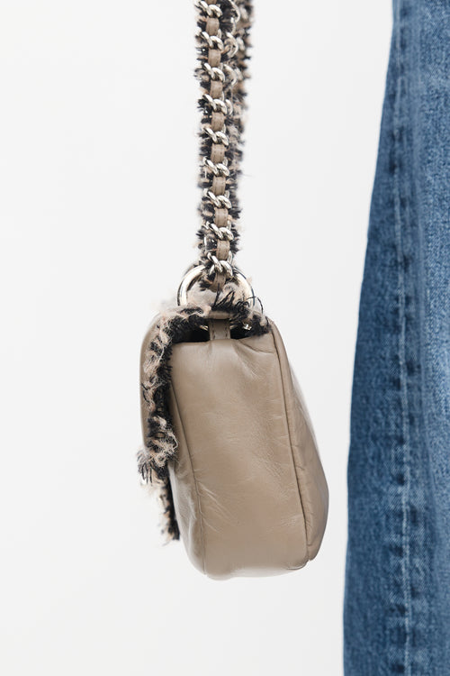 Chanel 2010 Taupe Patent Leather Chain Flap Bag