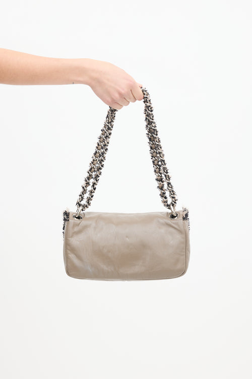 Chanel 2010 Taupe Patent Leather Chain Flap Bag