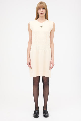 Chanel 2010 Wool Camellia Knit Dress