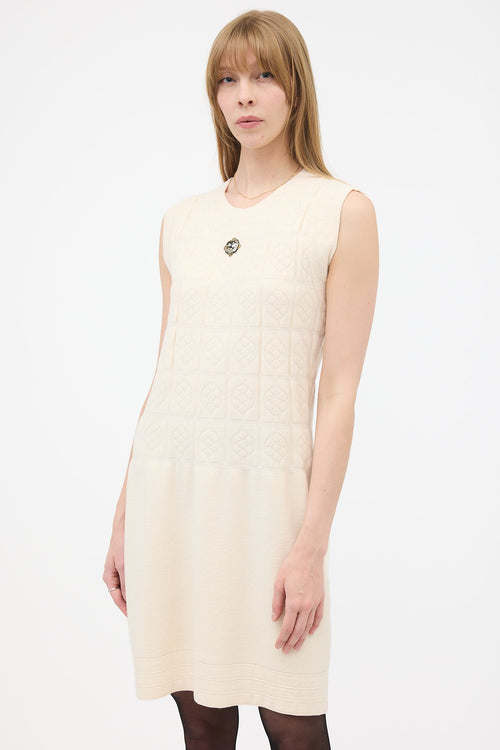 Chanel 2010 Wool Camellia Knit Dress