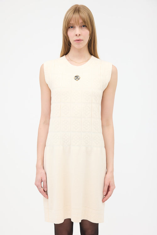 Chanel 2010 Wool Camellia Knit Dress