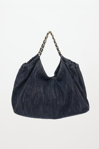 Chanel 2010 Denim XL CC Coco Cabas Bag