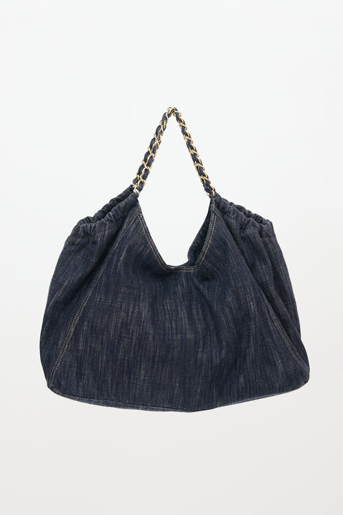 Chanel 2010 Denim XL CC Coco Cabas Bag