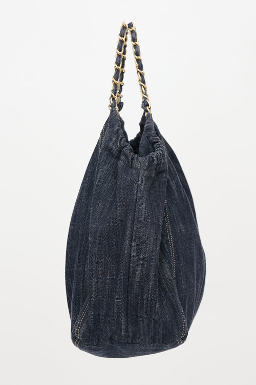 Chanel 2010 Denim XL CC Coco Cabas Bag