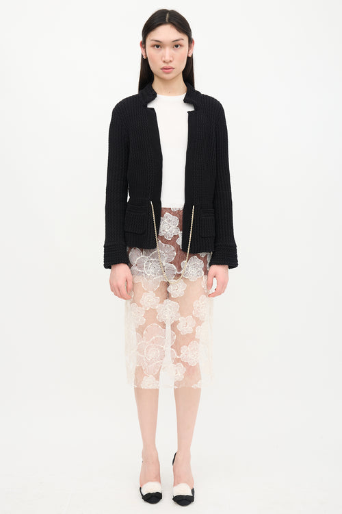 Chanel 2010 Knit Chain Front Cardigan