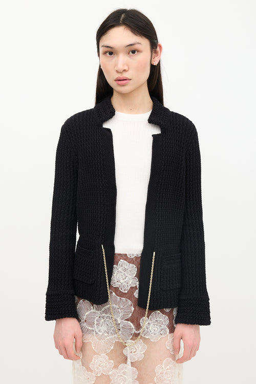 Chanel 2010 Knit Chain Front Cardigan