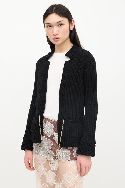 Chanel 2010 Knit Chain Front Cardigan