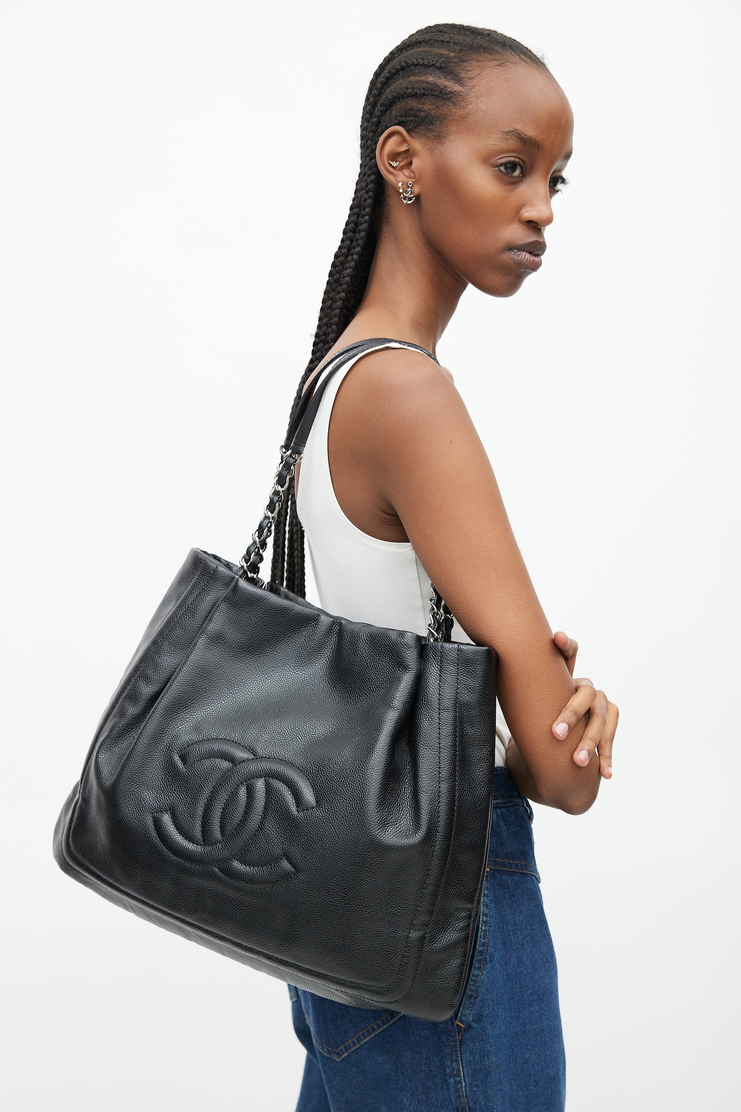 Chanel // 2011 Black Leather Pleated Timeless Tote Bag – VSP