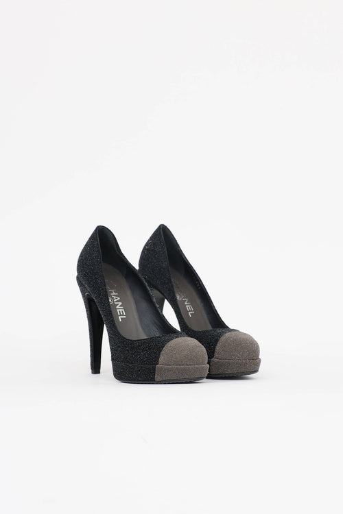 Chanel 2011 Sparkle Cap Toe Pump
