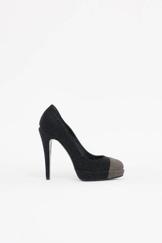 Chanel 2011 Sparkle Cap Toe Pump