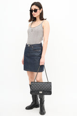 Chanel 2011 Black Leather 2.55 Reissue 227 Flap Bag