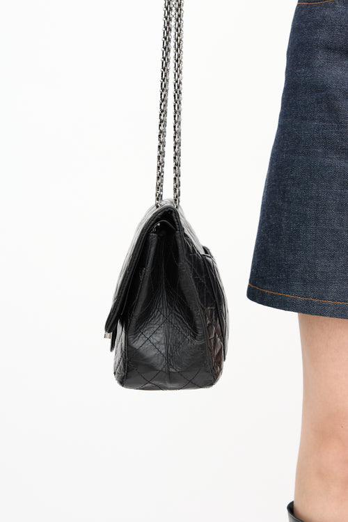 Chanel 2011 Black Leather 2.55 Reissue 227 Flap Bag
