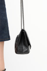 Chanel 2011 Black Leather 2.55 Reissue 227 Flap Bag