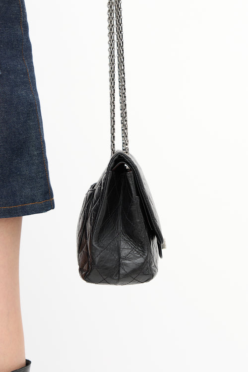 Chanel 2011 Black Leather 2.55 Reissue 227 Flap Bag